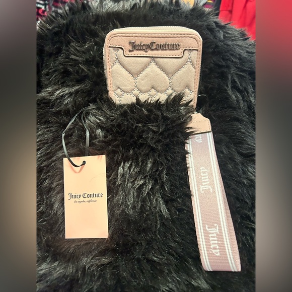 Juicy Couture Quilted Card Holder in Brown and Pink - Picture 1 of 4